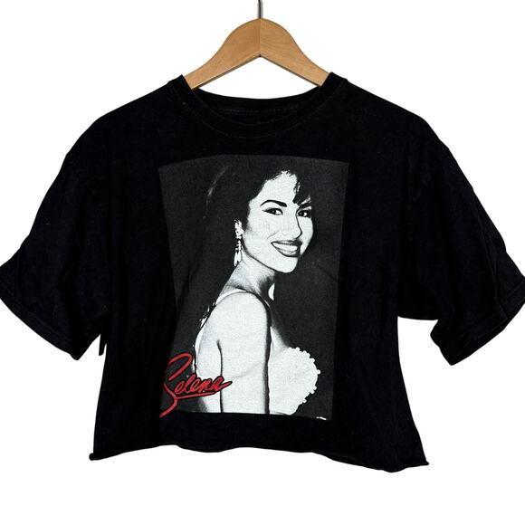 Selena Crop Graphic Tee Short Sleeve Merch Black - L - Picture 1 of 5